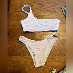 Triangl bikini zebra pink print